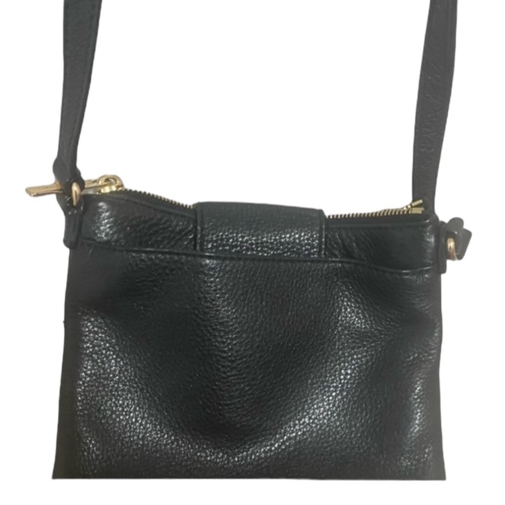 Michael Kors, MK Fulton, Black Pebbled Leather Crossbody Bag - Picture 12 of 16